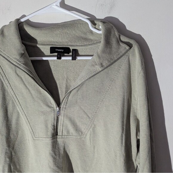 Theory Yoke Pullover Alpaca Fleece Quartet Zip Sweatshirt Women's Size Large - Picture 4 of 7